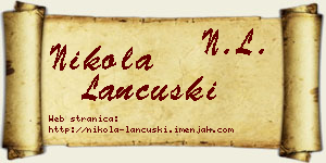 Nikola Lančuški vizit kartica